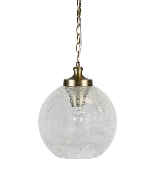 11" Globe 13.25" Glass Pendant Lamp